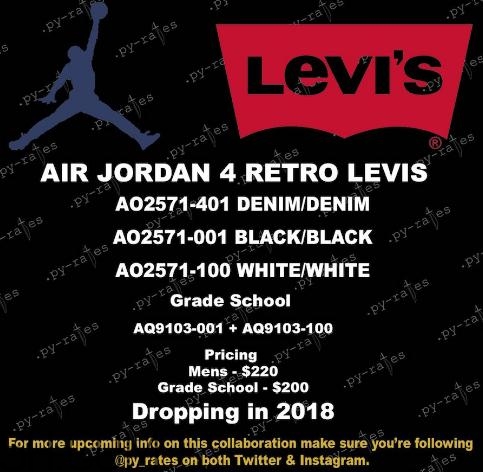 levis與air jordan 4聯(lián)名系列有哪幾款？