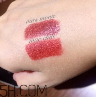 nars mona和mac chili顏色一樣嗎？nars mona和chili試色對比